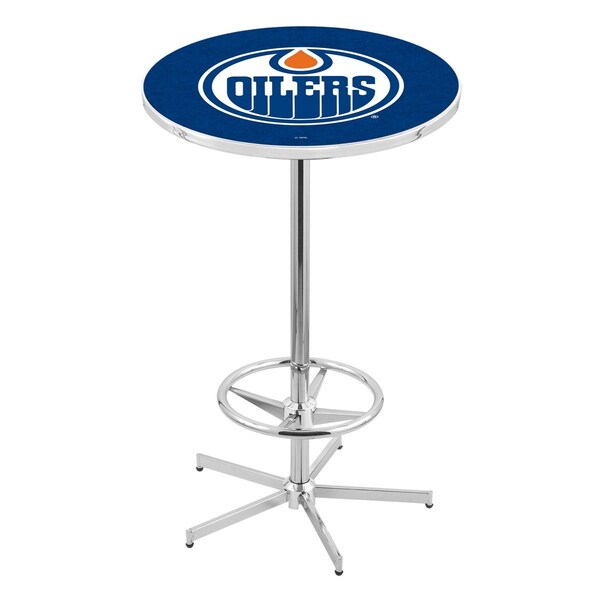 42" Chrome Edmonton Oilers Pub Table